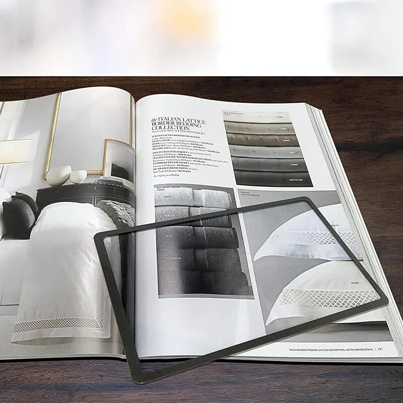 Didinamasis lapas Itin plonas didinamasis lęšis, skirtas mažų spaudinių žemėlapiams ir knygoms skaityti