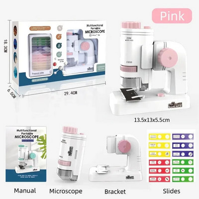 80-200X käeshoitav MINI-mikroskoop koos LED-i bioloogilise mikroskoobiga Lapsed uurivad teadustööriista, lapse kingituse mikroskoopi