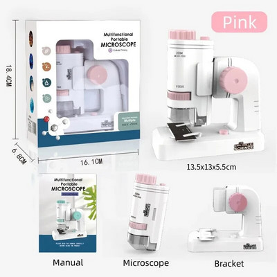 80-200X käeshoitav MINI-mikroskoop koos LED-i bioloogilise mikroskoobiga Lapsed uurivad teadustööriista, lapse kingituse mikroskoopi
