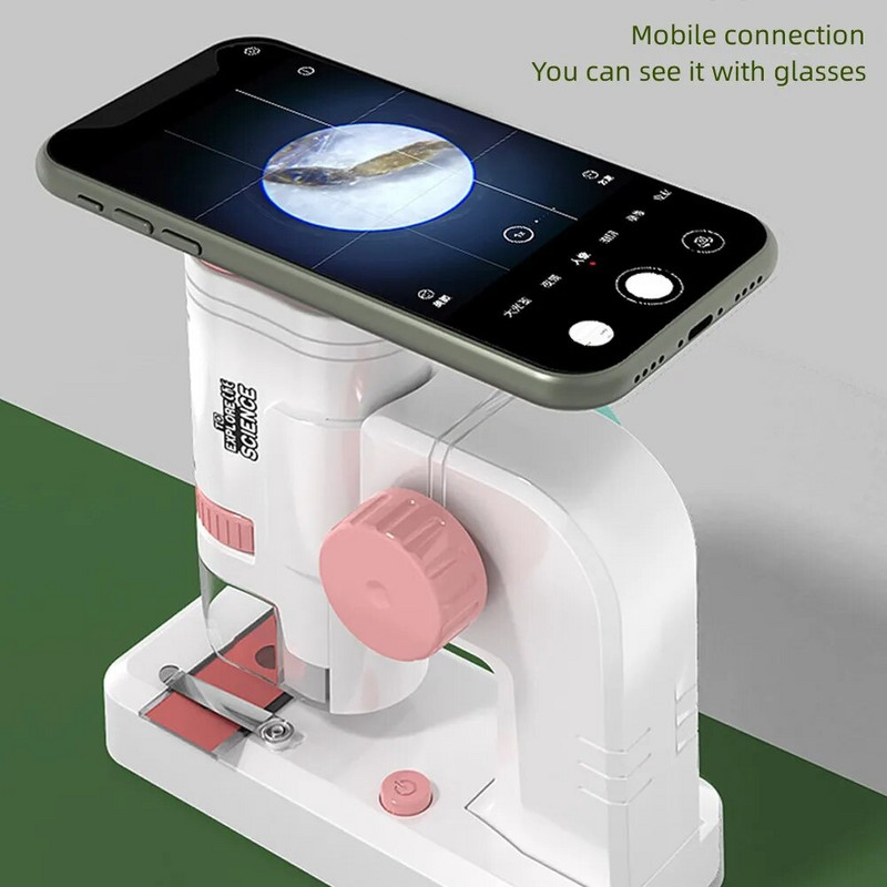 80-200X käeshoitav MINI-mikroskoop koos LED-i bioloogilise mikroskoobiga Lapsed uurivad teadustööriista, lapse kingituse mikroskoopi