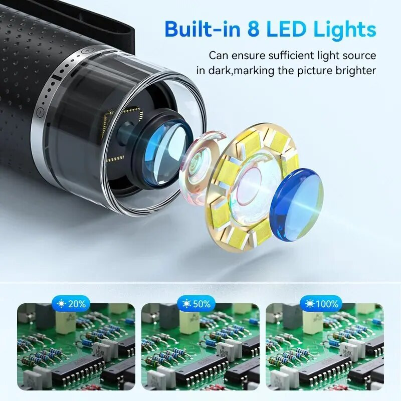 „WiFi“ skaitmeninis mikroskopas, priartinantis fotoaparatas, padidintuvas 50X-1000X 2MP USB elektroniniai mikroskopai, skirti taisyti odos apžiūrai „Android IOS“ kompiuteris