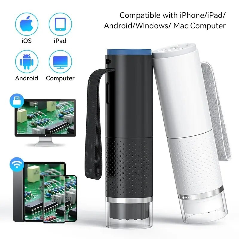 „WiFi“ skaitmeninis mikroskopas, priartinantis fotoaparatas, padidintuvas 50X-1000X 2MP USB elektroniniai mikroskopai, skirti taisyti odos apžiūrai „Android IOS“ kompiuteris