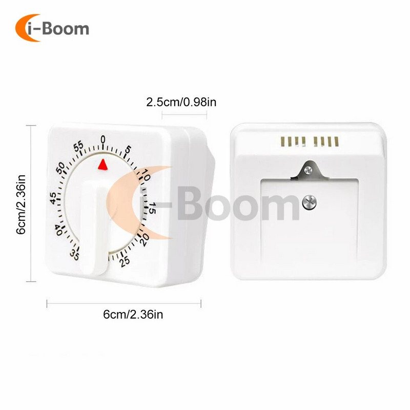 60 minučių virtuvės laikmatis Skaičiavimas Kvadratas Gaminimo žadintuvas Miego laikrodis Mechaninis Chronometras Žadintuvas biure Susitikimas