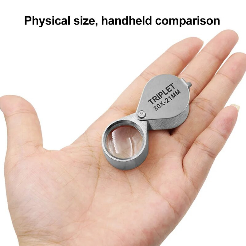 Lupă tripletă Bijutieri Instrument pentru ochi Lupă pliabilă Lentilă de sticlă 10x 20x 30x Instrument de mărire pentru bijuterii cu diamant