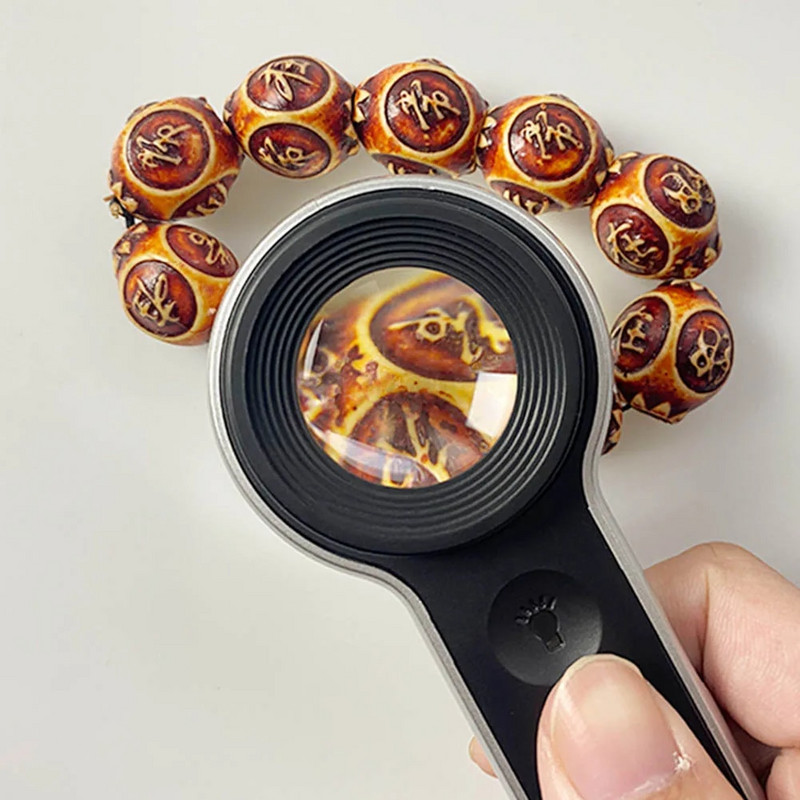 6 LED povećala za čitanje 60X USB punjivi C kabel Ručno povećalo 30 mm leća za uvažavanje nakita