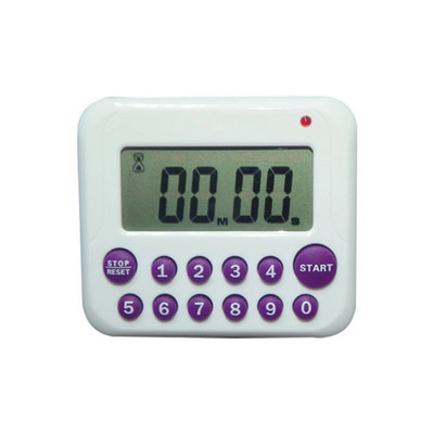 Temporizator electric digital LCD, sport, școală, bucătărie, bucătărie, gătit, numărătoare inversă cu 12 taste, ceas cu alarmă magnetică, cafea, stopcontact