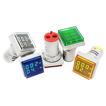 Τετράγωνο ψηφιακό χρονόμετρο LED 22 mm 0-60 λεπτά/0-999 ώρες AC 220V-380V Mini Signal Light Hour Meter Mounting panel