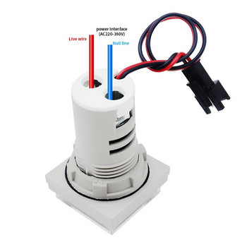 Τετράγωνο ψηφιακό χρονόμετρο LED 22 mm 0-60 λεπτά/0-999 ώρες AC 220V-380V Mini Signal Light Hour Meter Mounting panel