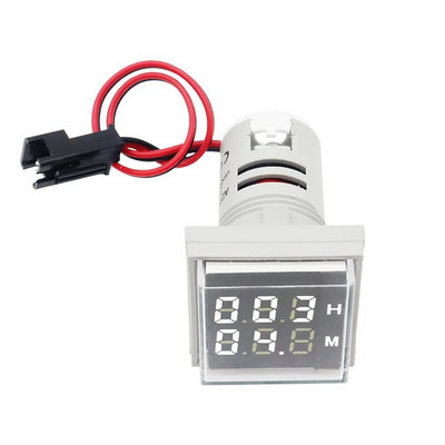 Cronometru digital pătrat LED de 22 mm 0-60 minute/0-999 ore AC 220V-380V Mini semnalizare Lumină Oră Contor Montare pe panou