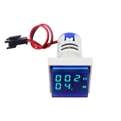 Cronometru digital pătrat LED de 22 mm 0-60 minute/0-999 ore AC 220V-380V Mini semnalizare Lumină Oră Contor Montare pe panou