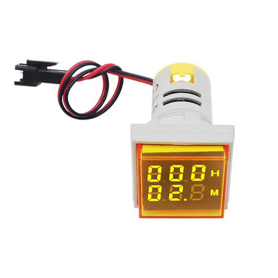 Cronometru digital pătrat LED de 22 mm 0-60 minute/0-999 ore AC 220V-380V Mini semnalizare Lumină Oră Contor Montare pe panou