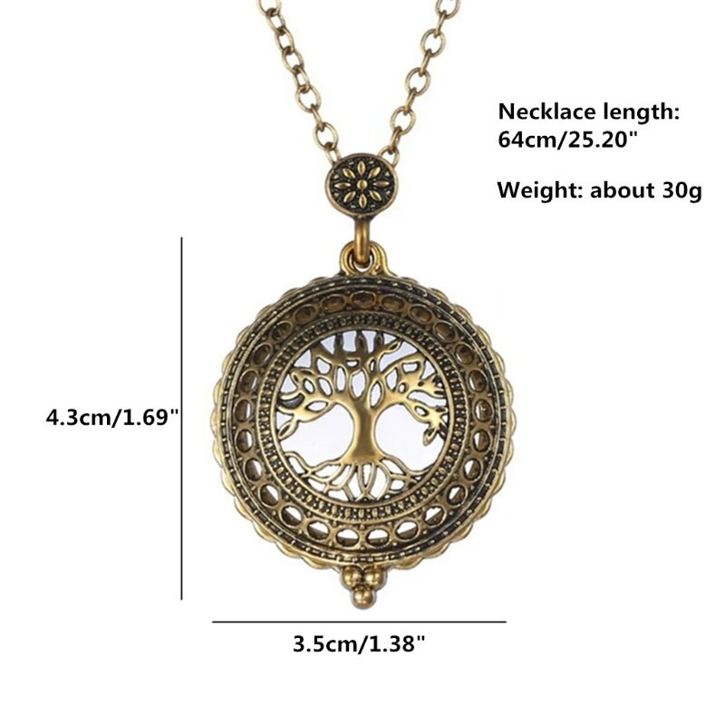 Vintage lanac, povećalo, vruća ogrlica, privjesak, bakini poklon, metalno povećalo, isporuka putem isporuke