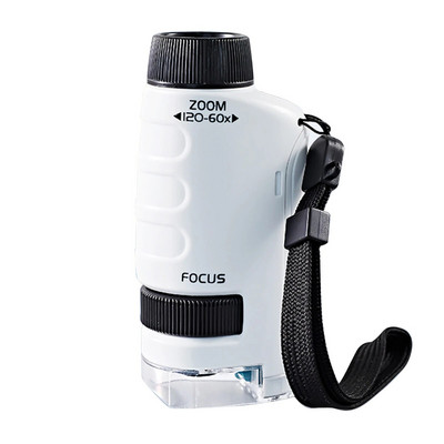 60-120X kodune koolilabor lastele teaduslik LED-valgusti kinkevarre hariv mänguasi mini kaasaskantav bioloogiline pihumikroskoop