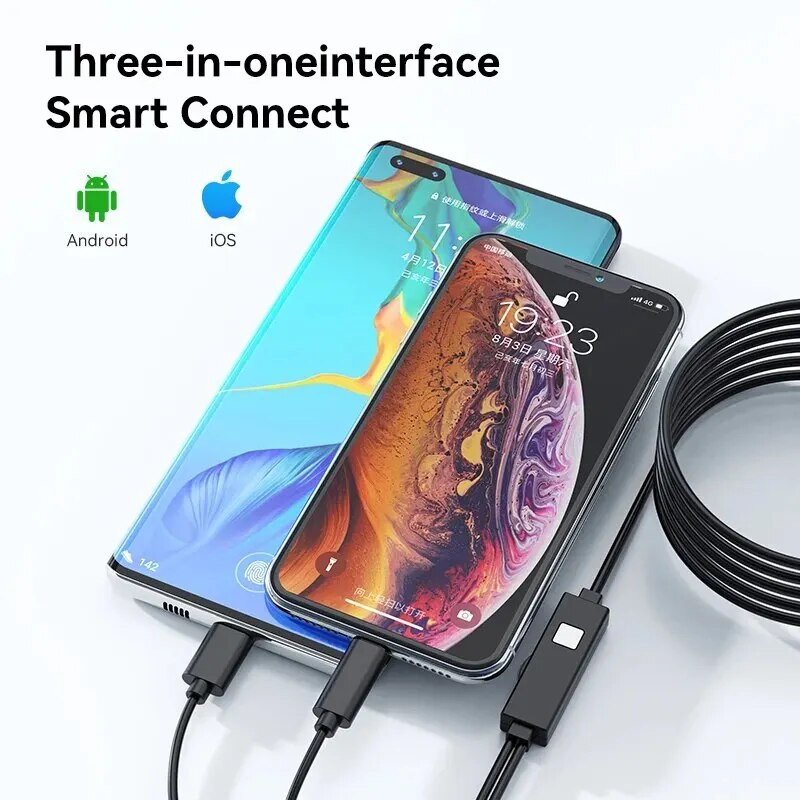 Skaitmeninis mikroskopas nešiojamasis 8LED 1600X didinimo endoskopas, skirtas iPhone Android telefono tikrinimo kameros endoskopui