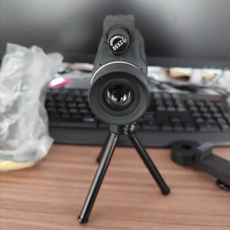 Το νέο μονόφθαλμο τηλεσκόπιο 12X50, Νυχτερινή όραση χαμηλού φωτισμού HD υψηλής μεγέθυνσης, τηλεσκόπιο κάμερας κινητού τηλεφώνου εξωτερικού χώρου