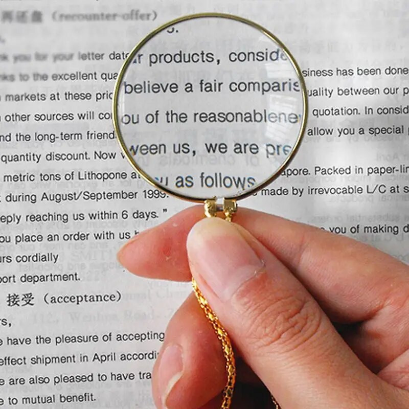 NOVA ukrasna monokl ogrlica s 5x povećalom, privjeskom s povećalom, pozlaćena lančana ogrlica za nakit