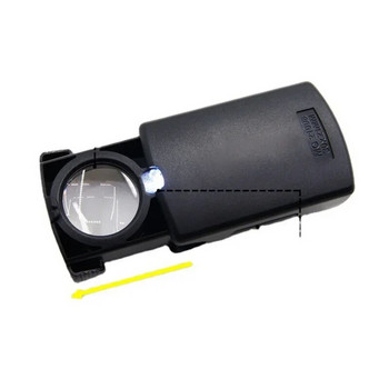 Jewelry Magnifier 30X Φορητός μεγεθυντικός φακός μικροσκοπίου pull-type LED Φωτισμένος μεγεθυντικός φακός Slide Out Microscope Loupe