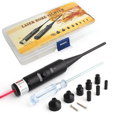 Kit de lunetă cu laser de calibrare cu mini-punc roșu cu găuri cu laser pentru calibrator colimator calibrul 0,17 - 0,78 cu 12 adaptoare