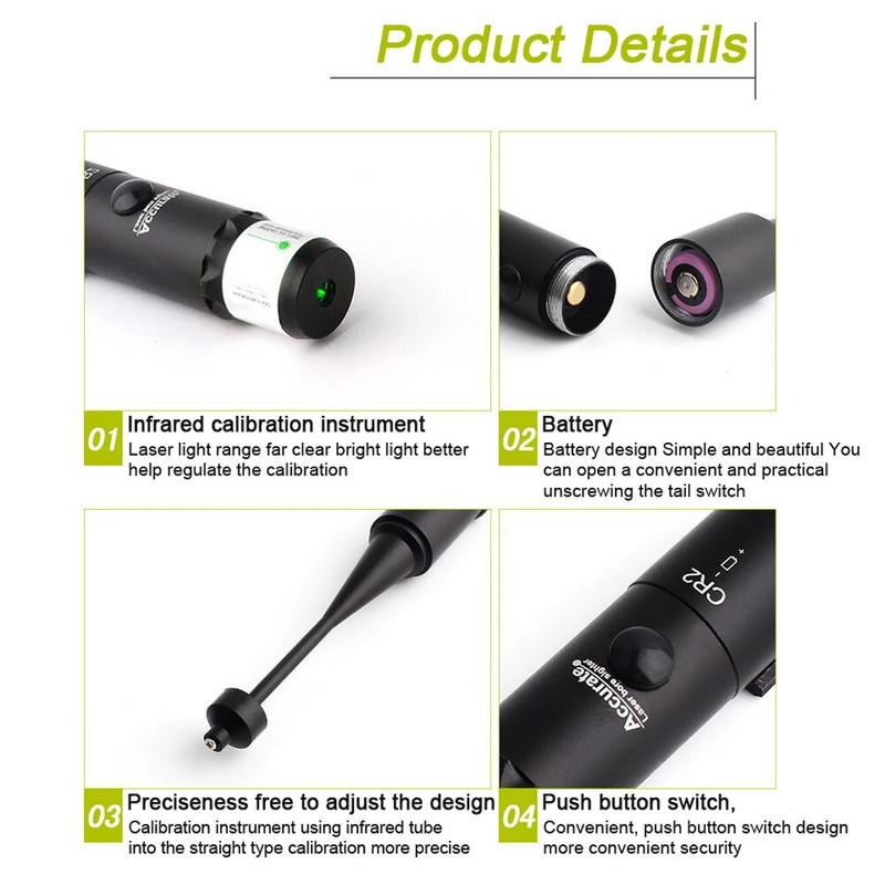 1 tk Mini Red Dot lasersihiku kalibreerimise lasersiipi komplekt 0,17–0,78 kaliibriga kollimaatori kalibraatorile 12 adapteriga