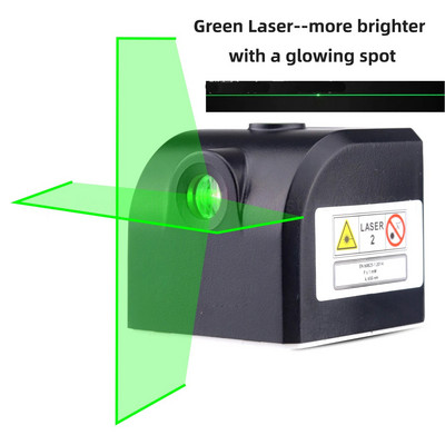 Mini laserska nibela Prijenosni laserski mjerač razine 2 linije vodoravne i okomite križne linije USB punjenje Super moćni zeleni laser
