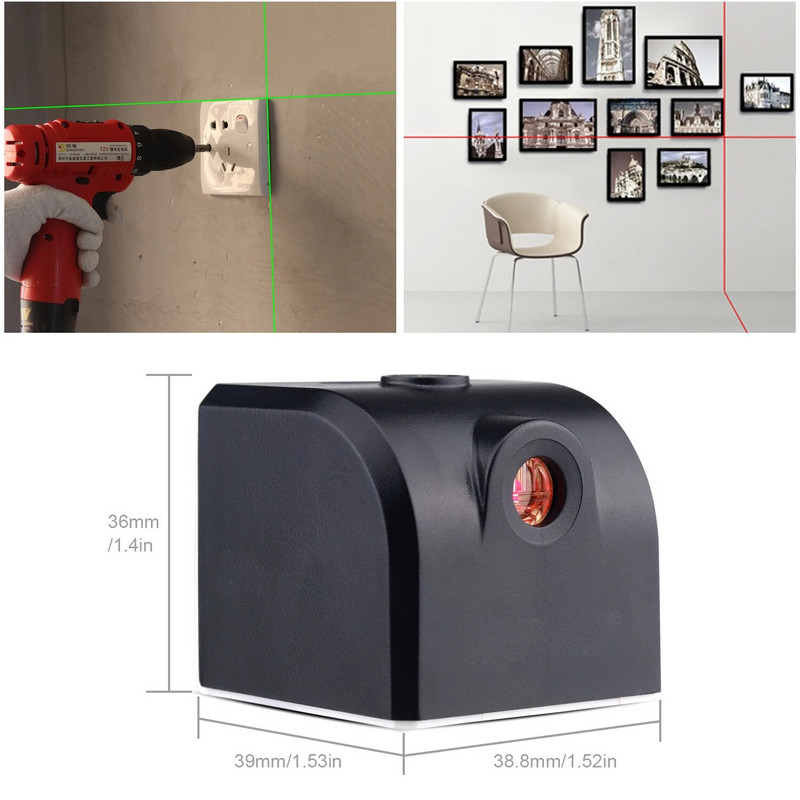 Mini laserska nibela Prijenosni laserski mjerač razine 2 linije vodoravne i okomite križne linije USB punjenje Super moćni zeleni laser