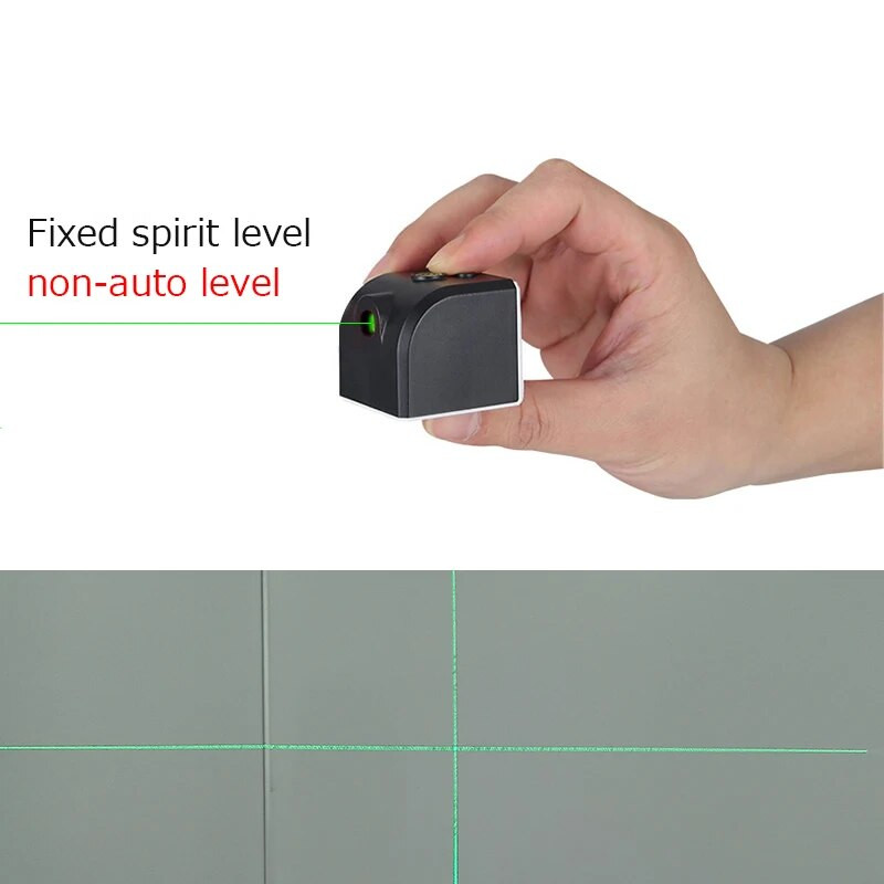 Mini lazerinis lygio matuoklis žalios/raudonos šviesos lazerio spindulio kryžminės horizontalios linijos vertikalios linijos USB įkrovimo kalibratoriaus matavimo įrankis