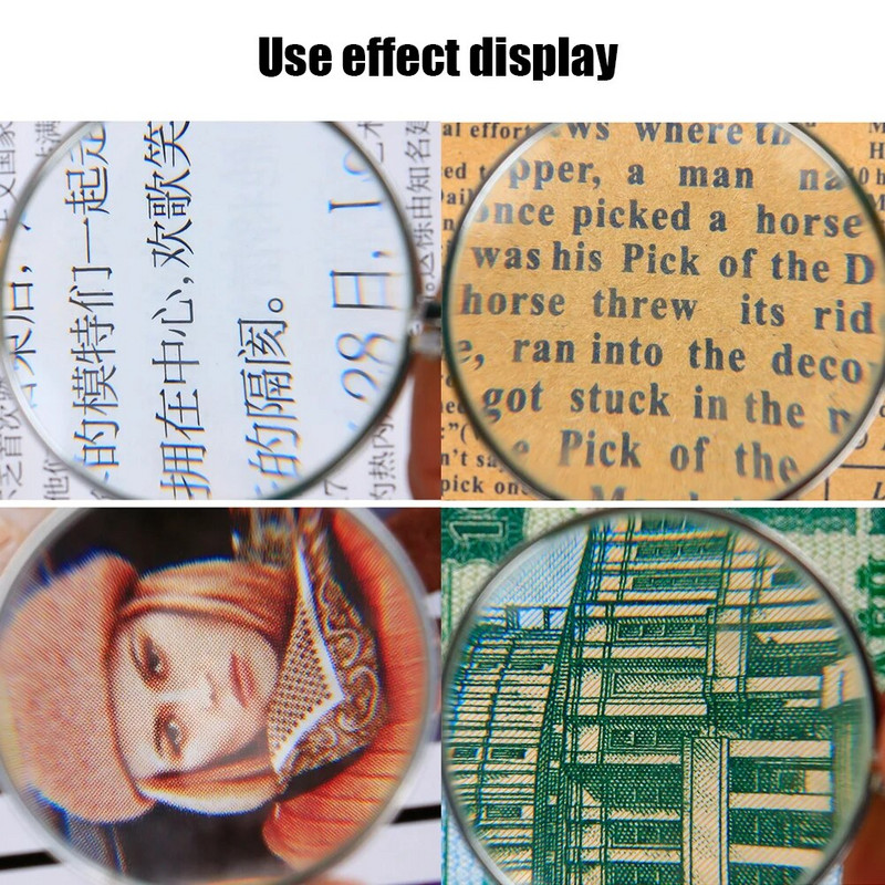 Ukrasna monokl ogrlica s 5x povećalom, privjeskom s povećalom, pozlaćena, posrebrena lančana ogrlica za žene, nakit, poklon