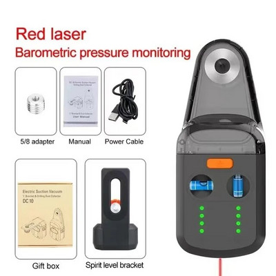 MAYILON M9912 elektriline puurimistolmukoguja lasertasememõõtur IP54 veevastane tolmukoguja, mis sobib puurimiseks