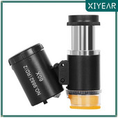 60 kartų nešiojamas didinamasis stiklas šaltas ir šiltas 3 LED lempų fluorescencinis senovinis tekstilės spausdinimo antspaudo identifikavimo mikroskopas