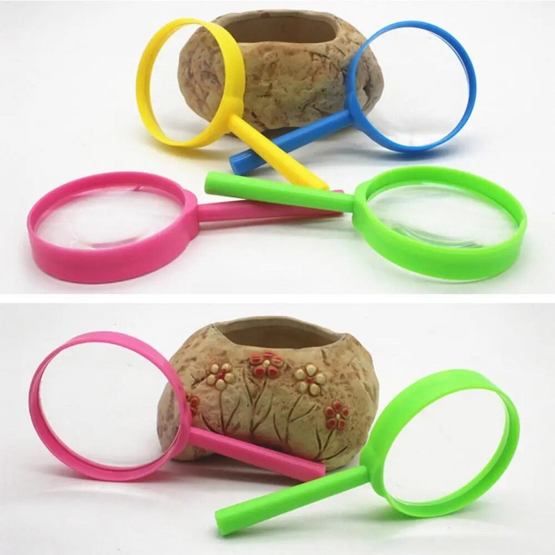 Plastično ručno povećalo od 4 komada, visokokvalitetna optička leća, povećalo, lupa za čitanje, dječja igračka, poklon, pribor za podučavanje