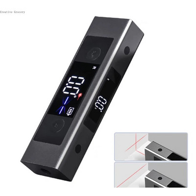 Lazerinis protraktorius Skaitmeninis inklinometro kampo matavimo įrankiai Vieno / dvigubo lazerinio lygio liniuotė su LED ekranu Lazerinis kampo matuoklis