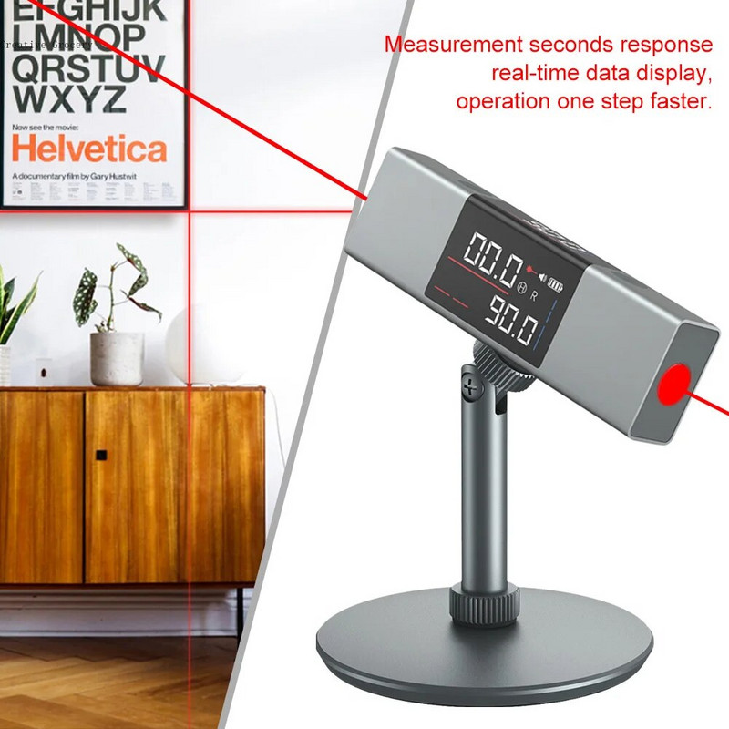 Lazerinis protraktorius Skaitmeninis inklinometro kampo matavimo įrankiai Vieno / dvigubo lazerinio lygio liniuotė su LED ekranu Lazerinis kampo matuoklis