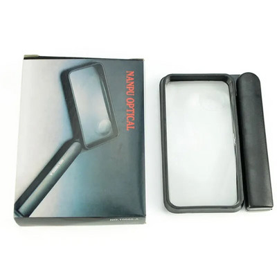 2,5/4X topeltklaasiga luup käeshoitav kokkupandav ristkülikukujuline suurendusklaas