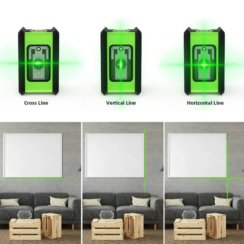 2 rida lasertase isetasanduvad rohelised kiired laserhorisontaalne vertikaalne ristjoon