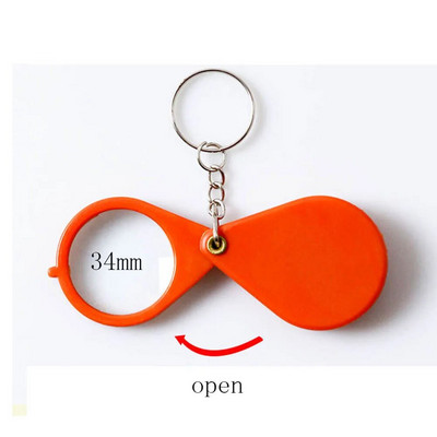 10X minisuurendusega ehted Lugemine Suurendusklaasi luup Kaasaskantav kokkupandav taskuga võtmehoidja luup 34/38mm postmargi müntide jaoks