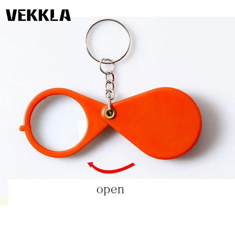 10X minisuurendusega ehted Lugemine Suurendusklaasi luup Kaasaskantav kokkupandav taskuga võtmehoidja luup 34/38mm postmargi müntide jaoks