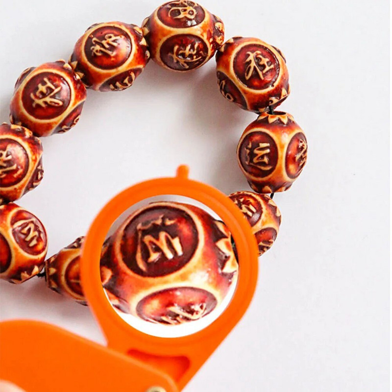 10X minisuurendusega ehted Lugemine Suurendusklaasi luup Kaasaskantav kokkupandav taskuga võtmehoidja luup 34/38mm postmargi müntide jaoks