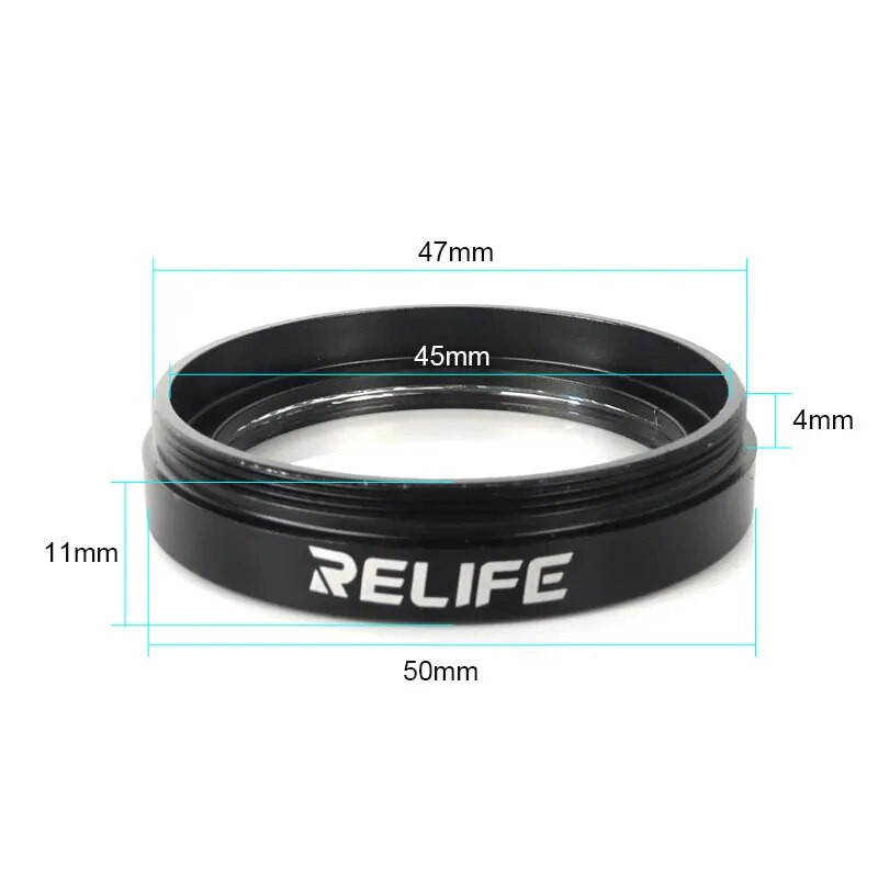 RELIFE M-25 mikroskopo dulkėms atsparus lęšis, skirtas remontuoti nuo dūmų ir apsauginis lęšis Dulkėms atsparus Iens Alyvai atsparus Iens stiklo lęšis