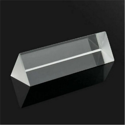 25x25x80mm trikampė prizmė K9 optinės prizmės stiklo fizikos mokymas apie lūžusios šviesos spektro vaivorykštę, mokiniai pristato vaikus