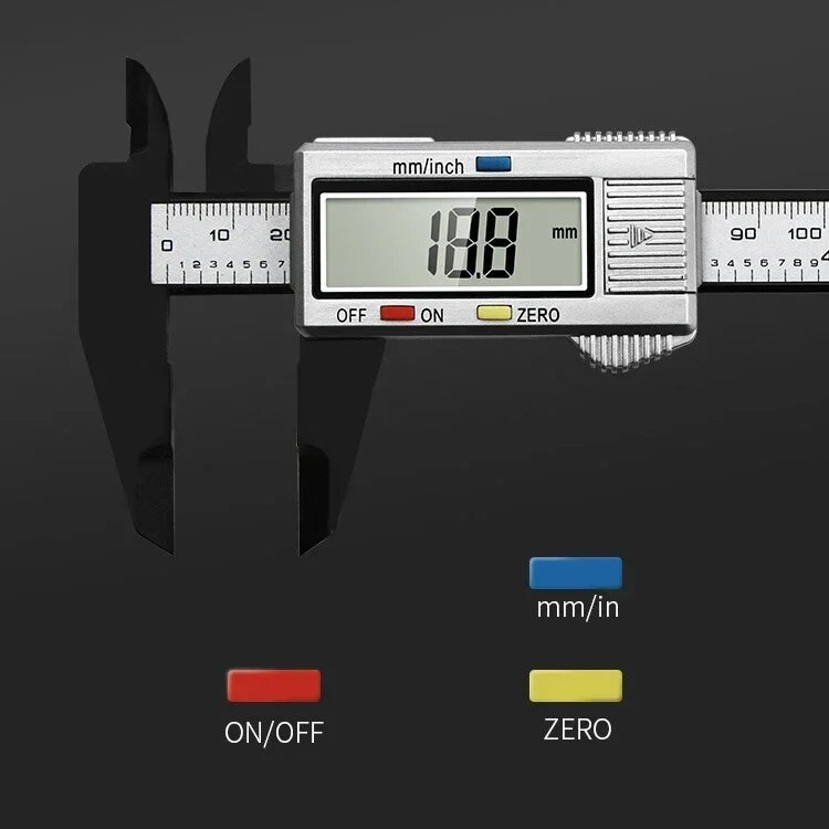 2023 NAUJAS 1 vnt 150 mm elektroninis skaitmeninis apkabos anglies pluošto ciferblatas Vernier apkabos matuoklio mikrometro matavimo įrankis skaitmeninė liniuotė