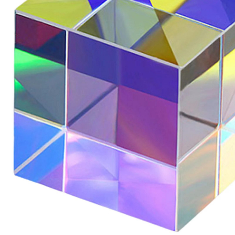 RGB dispersijas prizmas kristāla materiāls Dichroic X-Cube Physics Gift Combiner Stikla prizma Mājas dekors zinātniskam eksperimentam