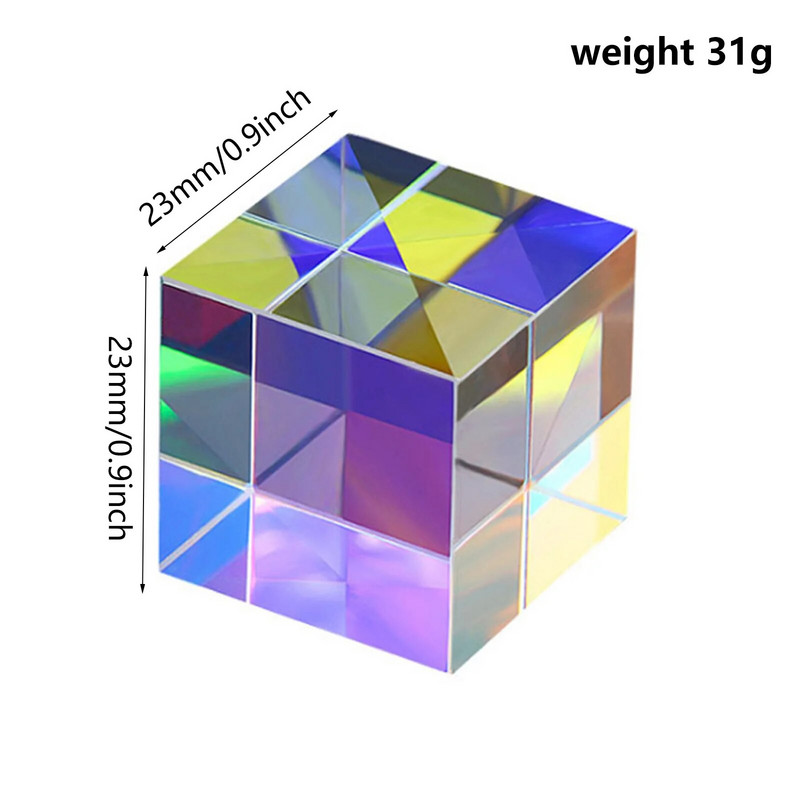 RGB dispersijas prizmas kristāla materiāls Dichroic X-Cube Physics Gift Combiner Stikla prizma Mājas dekors zinātniskam eksperimentam