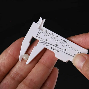 1PC 0-80mm Ζυγαριά διπλού κανόνα Πλαστική δαγκάνα βερνιέ Μικρόμετρο μετρητή καντράν Χάρακας μέτρησης Εσωτερική διάμετρος Μετρητής βάθους