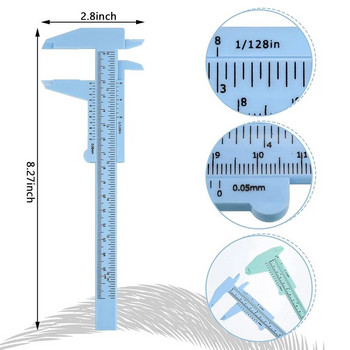 1PC 0-80mm Ζυγαριά διπλού κανόνα Πλαστική δαγκάνα βερνιέ Μικρόμετρο μετρητή καντράν Χάρακας μέτρησης Εσωτερική διάμετρος Μετρητής βάθους