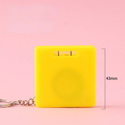 Mini višenamjenski privjesak za ključeve od 1 m, kvadratna čelična mjerna traka s gradijenterom, mini mjerno ravnalo