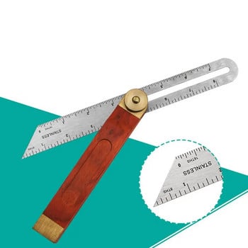 Ъглови линеали Измервателни уреди Три квадратни плъзгащи се T-образни фаски с дървена дръжка Инструмент за измерване на ниво Дървена маркираща мярка Транспортир Дроп кораб