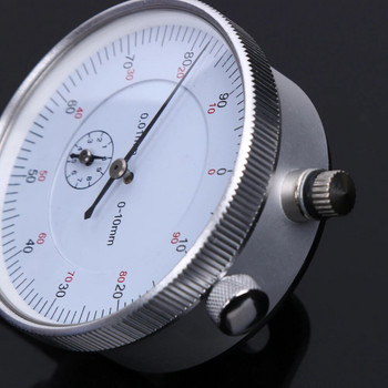 Индикатор за циферблат 0-10 mm Метър Прецизен 0,01 Разделителна способност Тест за концентричност Сребърен Прецизен инструмент Размер 5,5*2,2*4cm