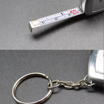 2 метра малка ролетка Ключодържател Малка стоманена ролетка Мини джобна преносима компактна мини рулетка за носене