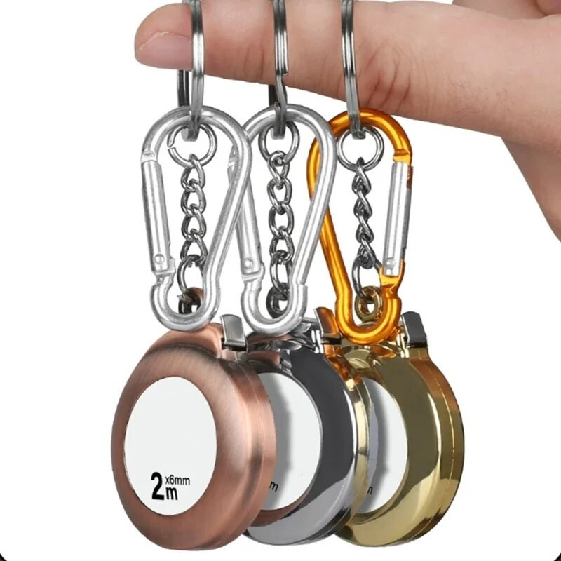 Väike mõõdulint võtmehoidja mini mõõdulint Sissetõmmatav 6 jalga 2M taskuline mõõdulint selge märgistusega kodu jaoks