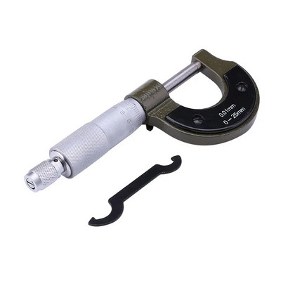 0-25 mm / 0,01 mm išorinis mikrometrinis slankmatis Tikslus matuoklis Vernier apkabos matavimo įrankiai Mikrometro matavimo įrankiai